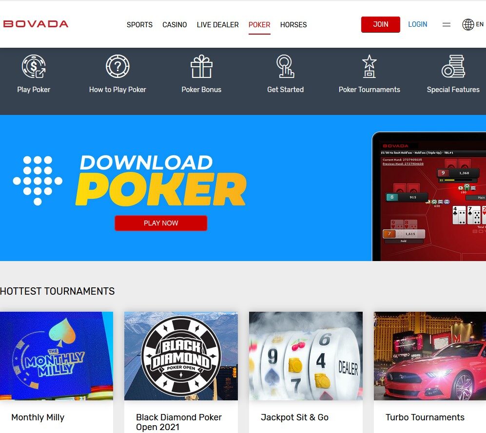 does bovada consider poker a casino game